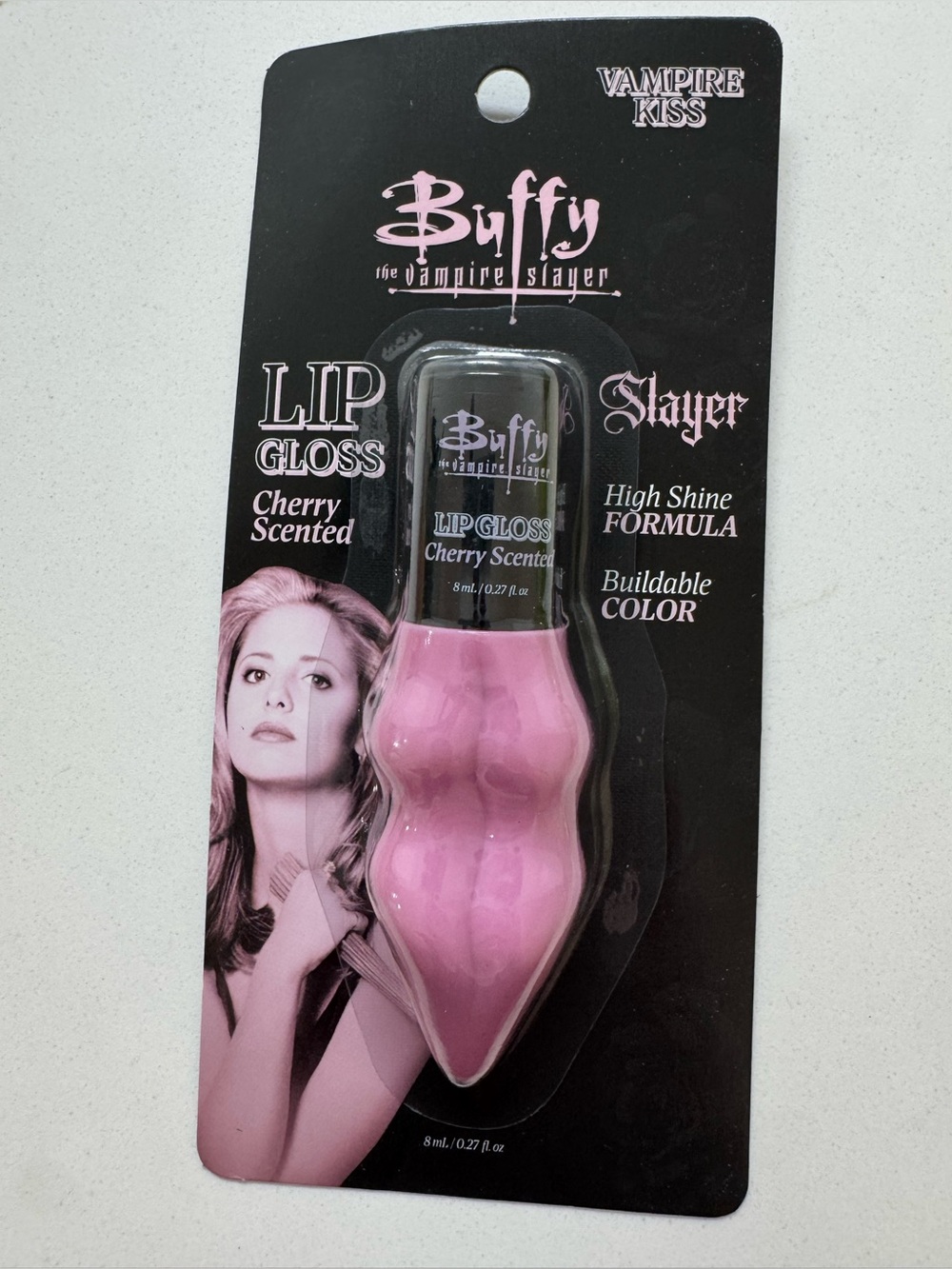 Buffy the Vampire Slayer Pink Cherry-Scented Lip Gloss shaped lips